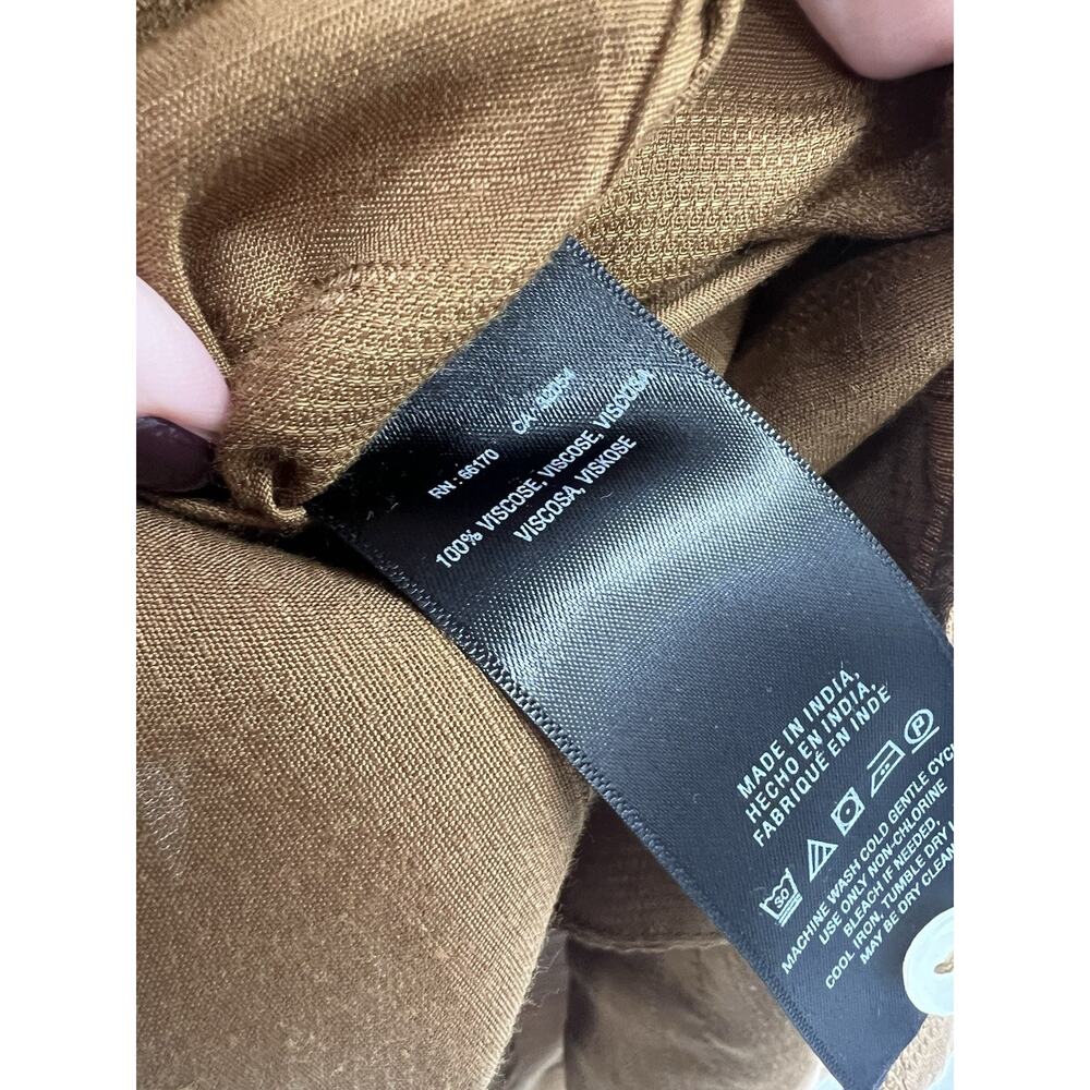 Maeve Anthropologie Liviana Sleeveless Wrap Tunic Embroidered Camel Brown Medium - Picture 6 of 6